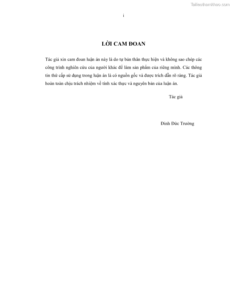 Luận án tiến sĩ kinh tế Giá trị kinh tế của tài nguyên đất ngập nước tại cửa sông Ba Lạt tỉnh Nam Định - 1 Trang 1