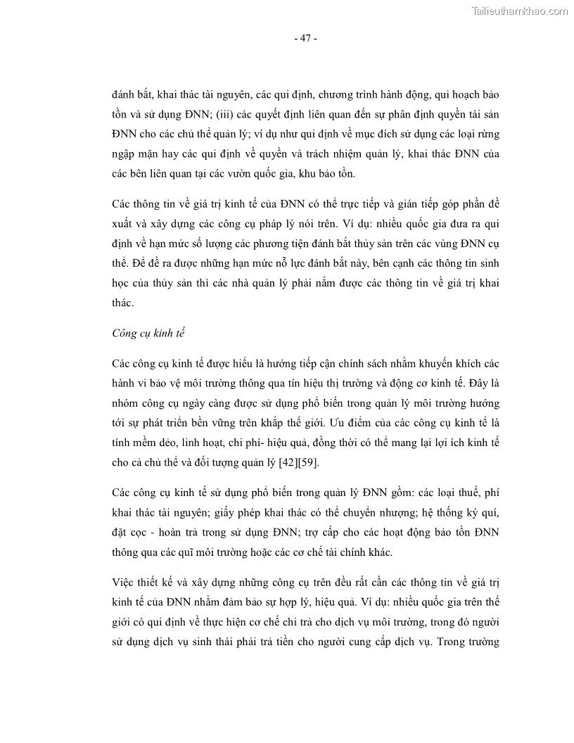 Luận án tiến sĩ kinh tế Giá trị kinh tế của tài nguyên đất ngập nước tại cửa sông Ba Lạt tỉnh Nam Định - 10 Trang 55