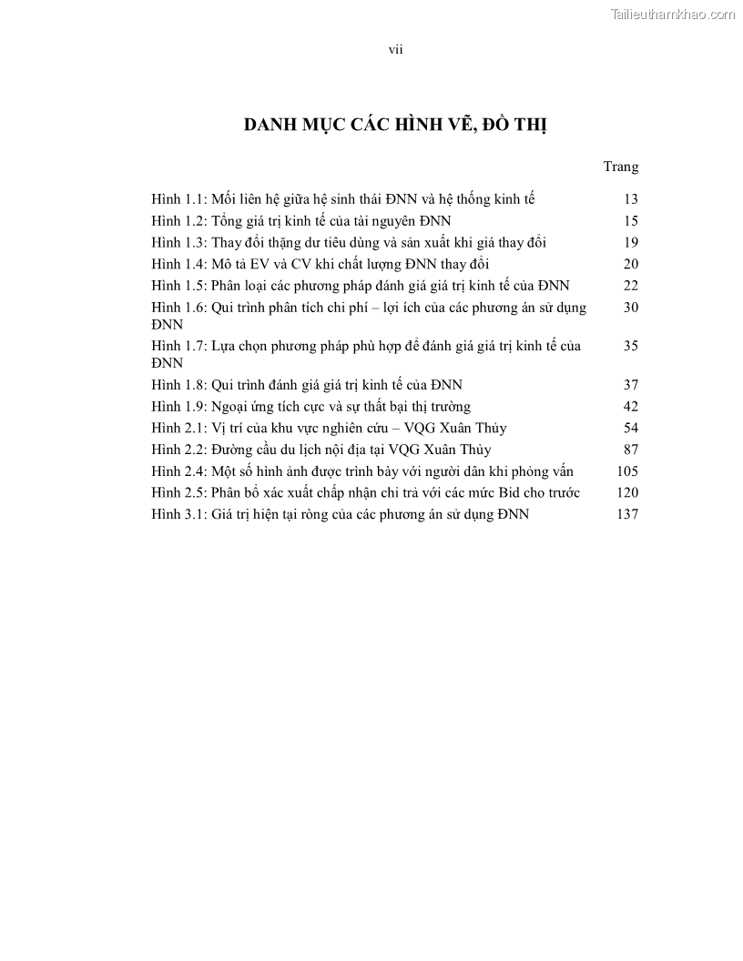 Luận án tiến sĩ kinh tế Giá trị kinh tế của tài nguyên đất ngập nước tại cửa sông Ba Lạt tỉnh Nam Định - 2 Trang 7