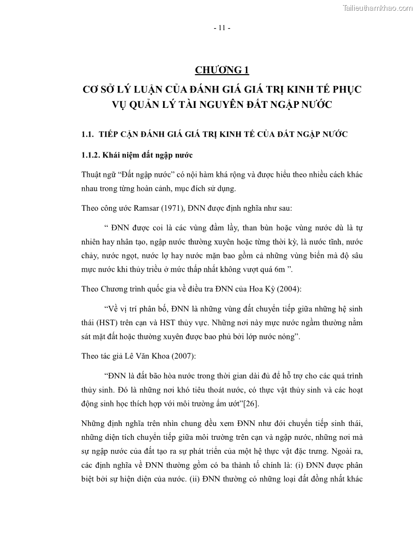 Luận án tiến sĩ kinh tế Giá trị kinh tế của tài nguyên đất ngập nước tại cửa sông Ba Lạt tỉnh Nam Định - 4 Trang 19