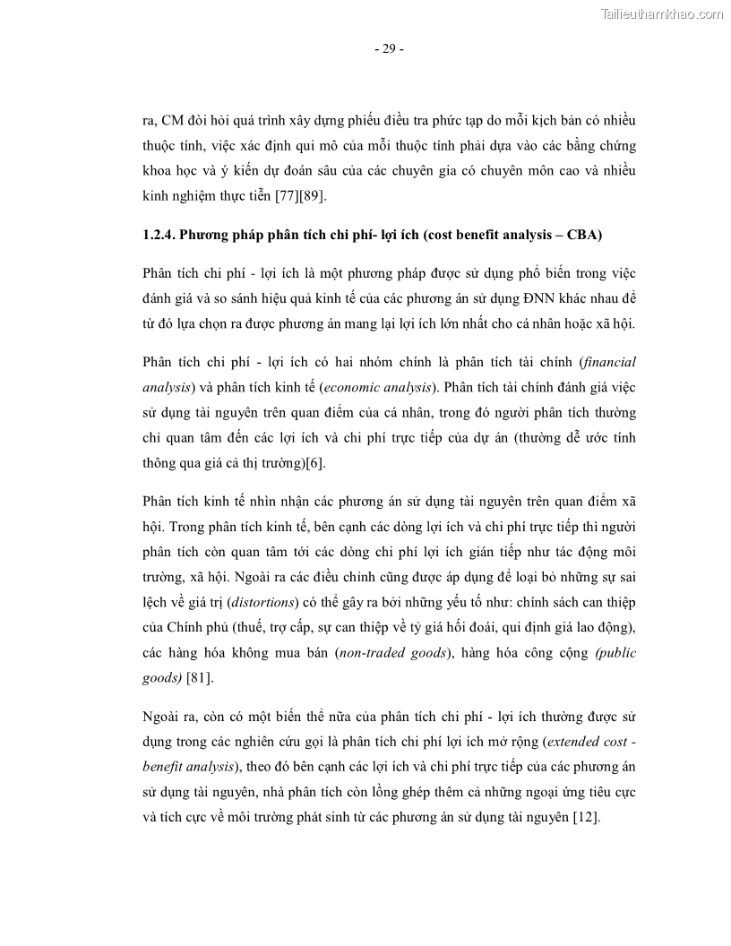 Luận án tiến sĩ kinh tế Giá trị kinh tế của tài nguyên đất ngập nước tại cửa sông Ba Lạt tỉnh Nam Định - 7 Trang 37