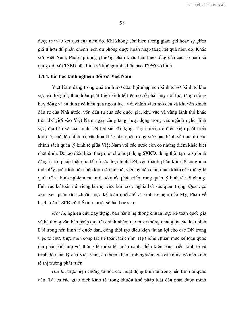 Luận án tiến sĩ kinh tế Hoàn thiện hạch toán tài sản cố định nhằm tăng cường quản lý tài sản cố định trong các doanh nghiệp xây dựng Việt Nam - 12 Trang 67
