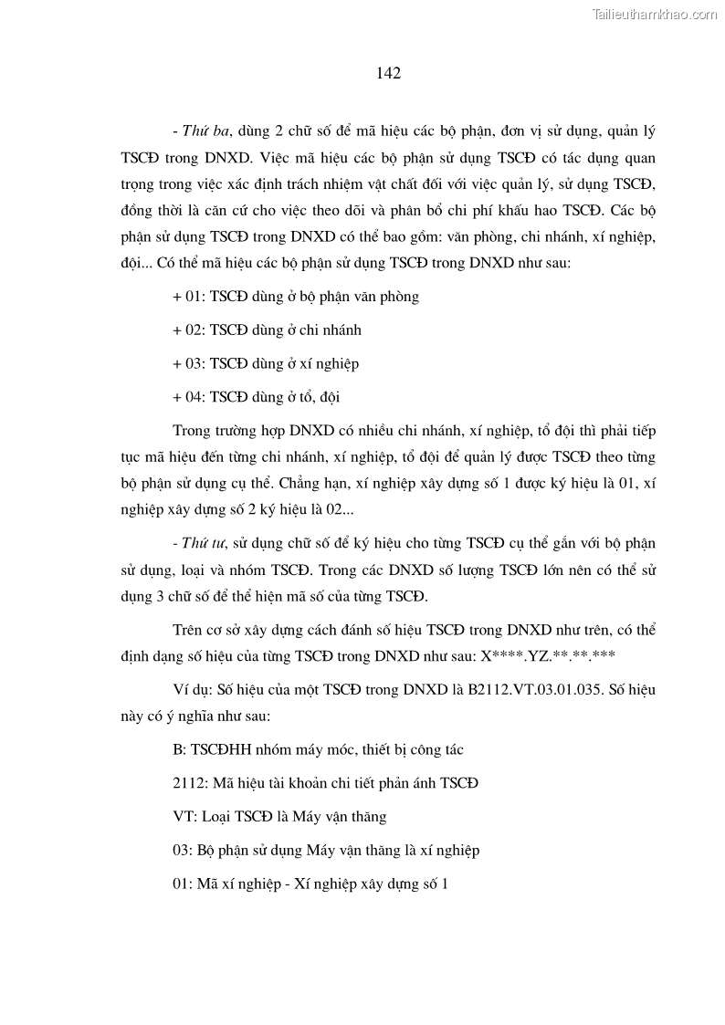 Luận án tiến sĩ kinh tế Hoàn thiện hạch toán tài sản cố định nhằm tăng cường quản lý tài sản cố định trong các doanh nghiệp xây dựng Việt Nam - 26 Trang 151