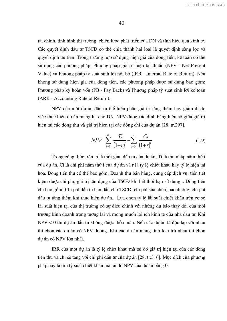 Luận án tiến sĩ kinh tế Hoàn thiện hạch toán tài sản cố định nhằm tăng cường quản lý tài sản cố định trong các doanh nghiệp xây dựng Việt Nam - 9 Trang 49