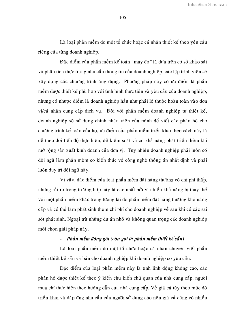 Luận án tiến sĩ kinh tế Một số giải pháp nâng cao chất lượng tổ chức sử dụng phần mềm kế toán doanh nghiệp Việt Nam - 10 Trang 55