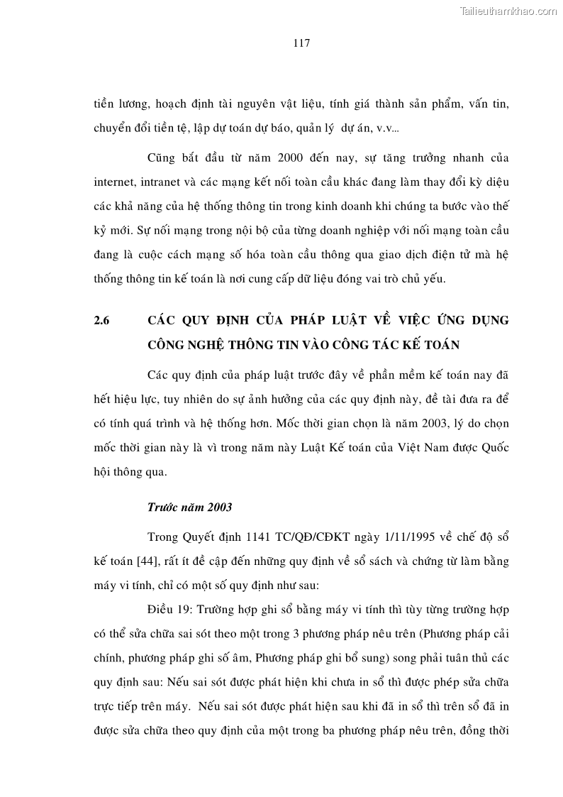 Luận án tiến sĩ kinh tế Một số giải pháp nâng cao chất lượng tổ chức sử dụng phần mềm kế toán doanh nghiệp Việt Nam - 12 Trang 67