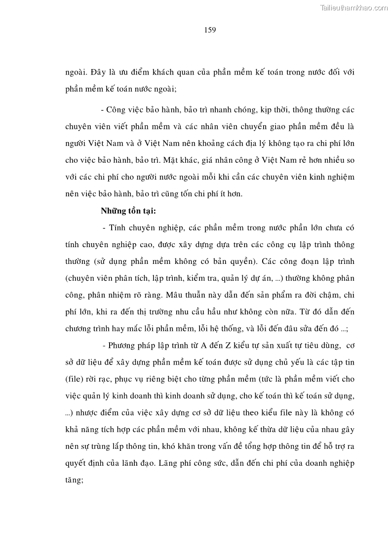 Luận án tiến sĩ kinh tế Một số giải pháp nâng cao chất lượng tổ chức sử dụng phần mềm kế toán doanh nghiệp Việt Nam - 19 Trang 109