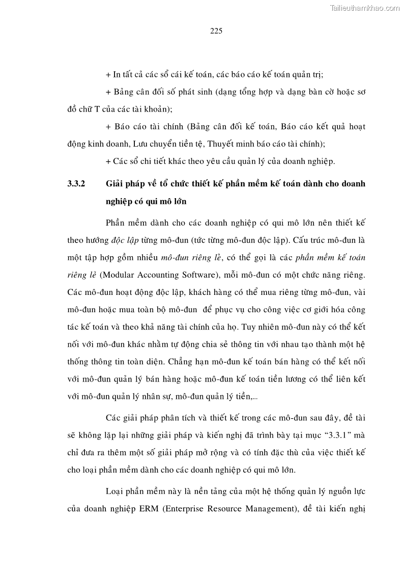Luận án tiến sĩ kinh tế Một số giải pháp nâng cao chất lượng tổ chức sử dụng phần mềm kế toán doanh nghiệp Việt Nam - 30 Trang 175