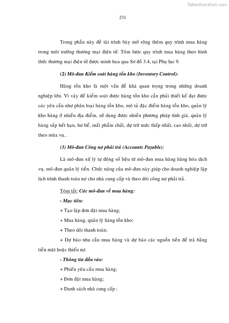 Luận án tiến sĩ kinh tế Một số giải pháp nâng cao chất lượng tổ chức sử dụng phần mềm kế toán doanh nghiệp Việt Nam - 31 Trang 181