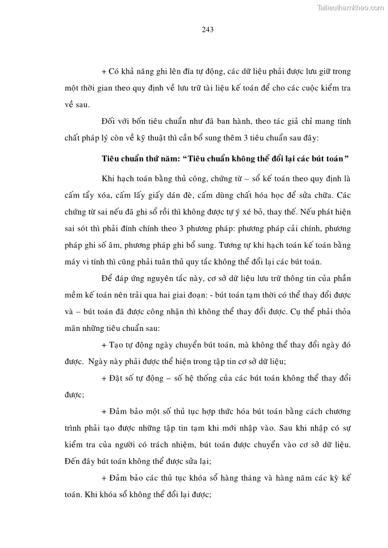 Luận án tiến sĩ kinh tế Một số giải pháp nâng cao chất lượng tổ chức sử dụng phần mềm kế toán doanh nghiệp Việt Nam - 33 Trang 193