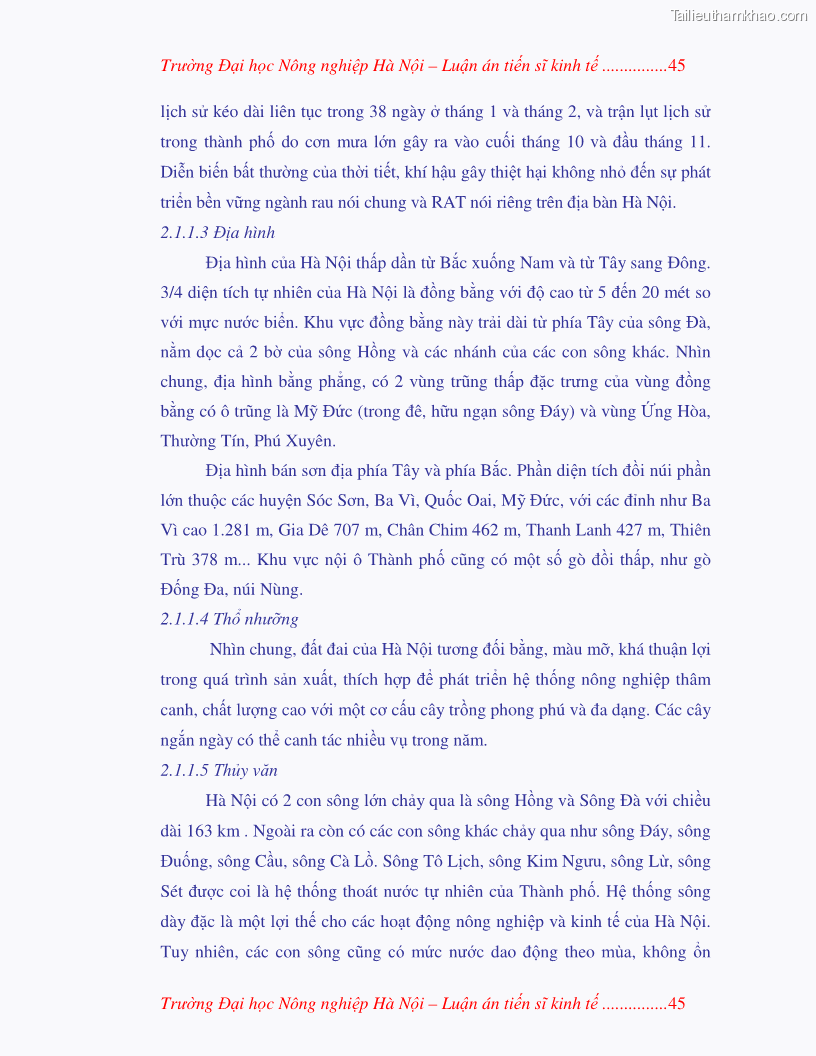 Luận án tiến sĩ kinh tế Nghiên cứu giải pháp phát triển bền vững rau an toàn ở Hà Nội - 11 Trang 61