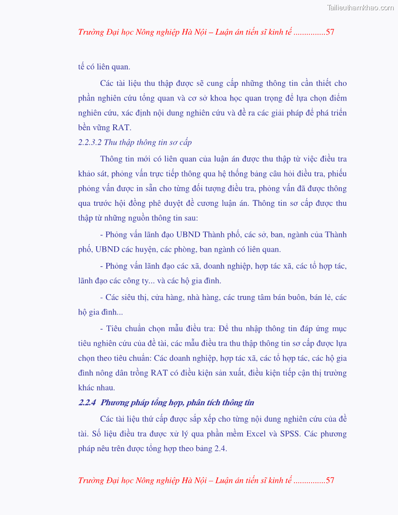Luận án tiến sĩ kinh tế Nghiên cứu giải pháp phát triển bền vững rau an toàn ở Hà Nội - 13 Trang 73