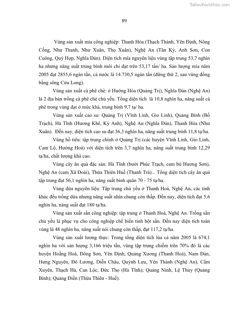 Luận án tiến sĩ kinh tế Phát triển công nghiệp chế biến nông, lâm sản trên địa bàn các tỉnh vùng Bắc Trung Bộ - 17 Trang 97