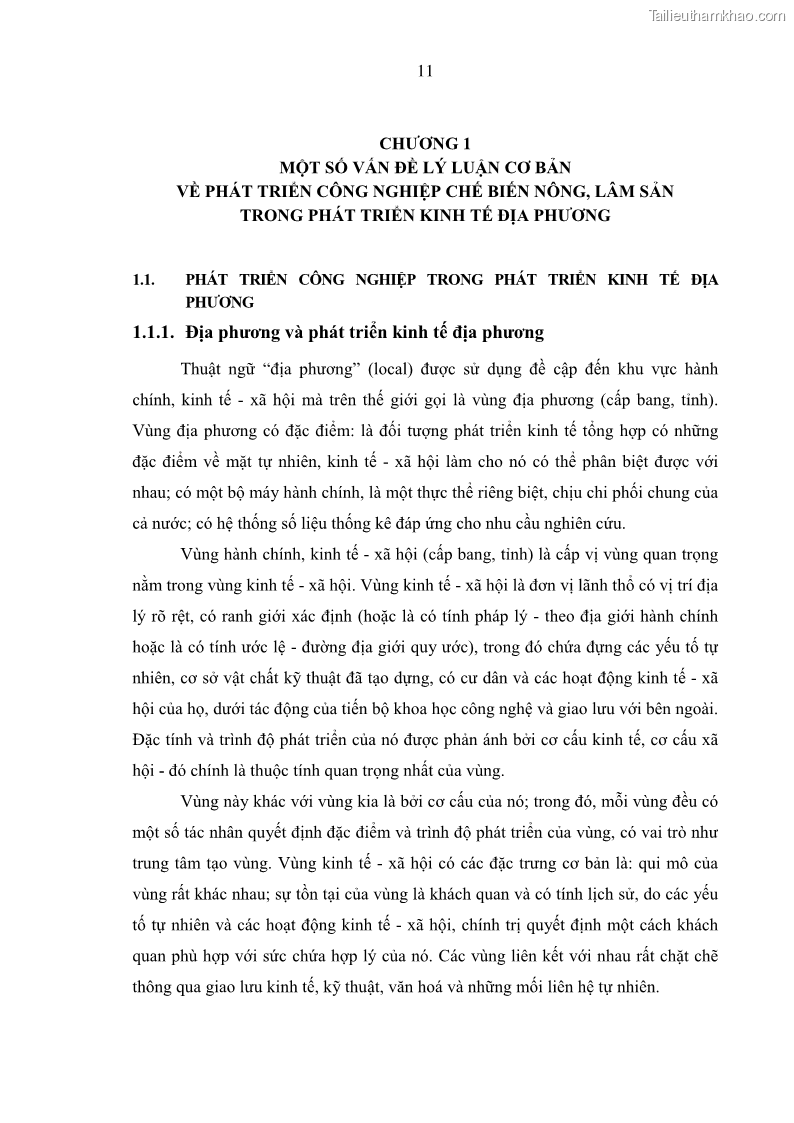 Luận án tiến sĩ kinh tế Phát triển công nghiệp chế biến nông, lâm sản trên địa bàn các tỉnh vùng Bắc Trung Bộ - 4 Trang 19
