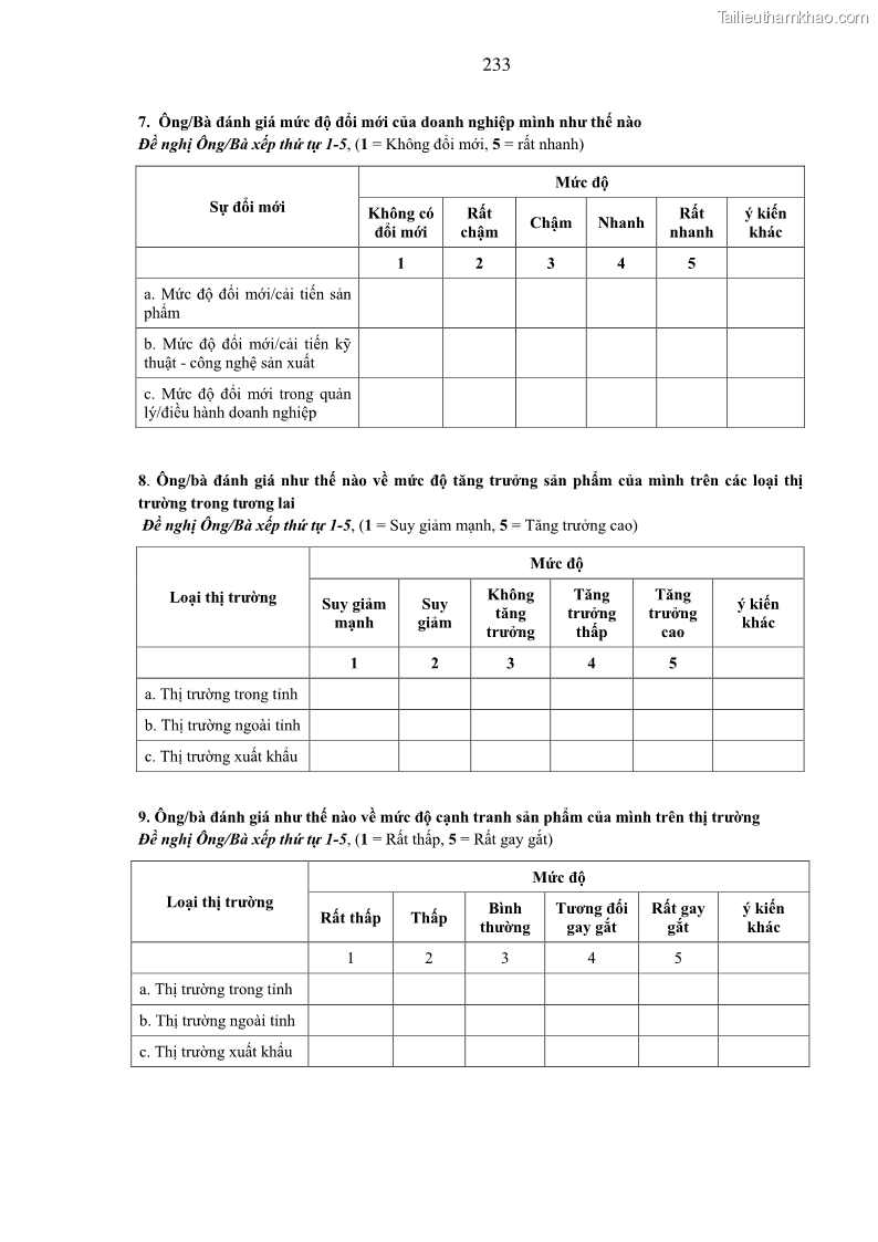 Luận án tiến sĩ kinh tế Phát triển công nghiệp chế biến nông, lâm sản trên địa bàn các tỉnh vùng Bắc Trung Bộ - 41 Trang 241