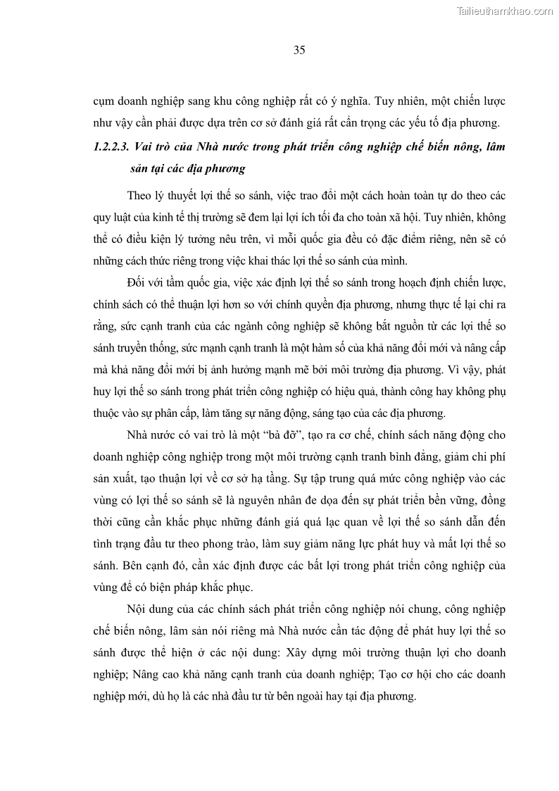 Luận án tiến sĩ kinh tế Phát triển công nghiệp chế biến nông, lâm sản trên địa bàn các tỉnh vùng Bắc Trung Bộ - 8 Trang 43