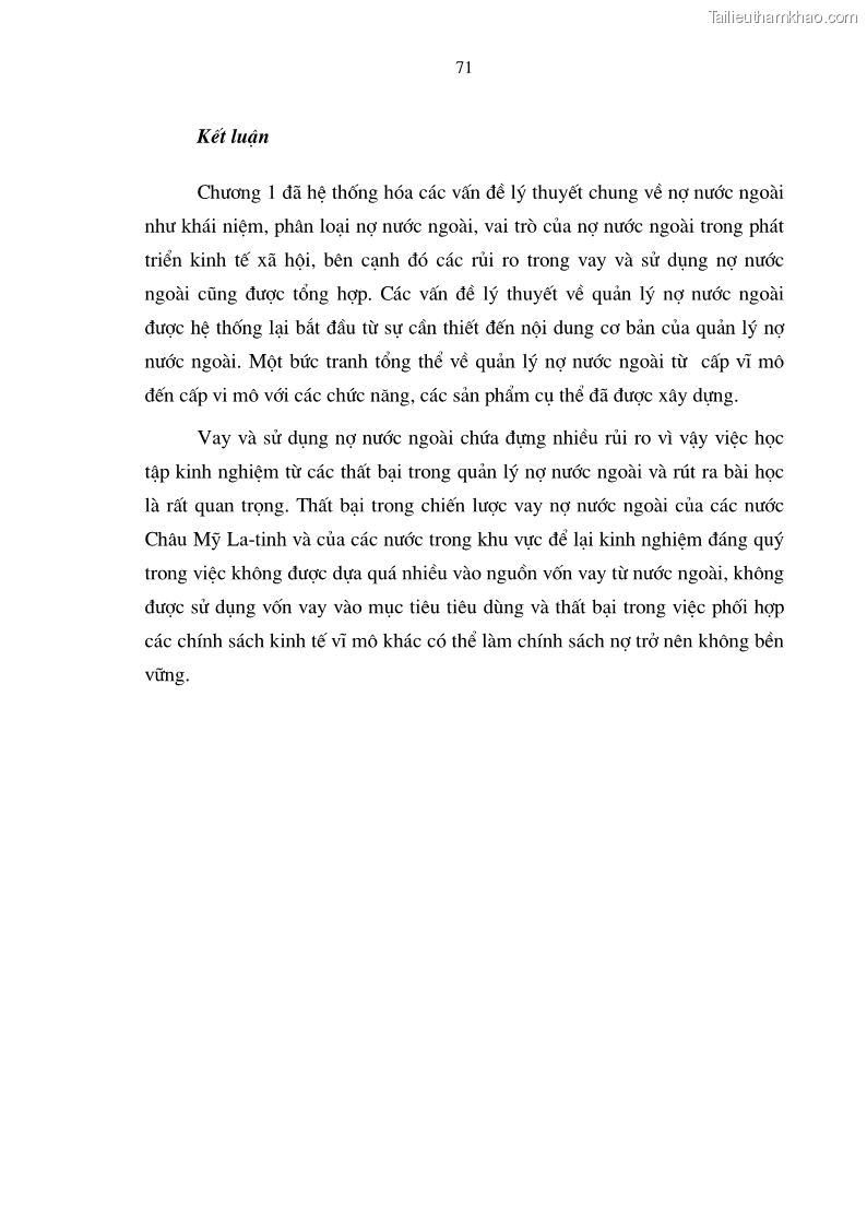 Luận án tiến sĩ kinh tế Tăng cường quản lý nợ nước ngoài ở Việt Nam - 14 Trang 79