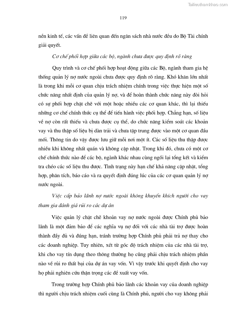 Luận án tiến sĩ kinh tế Tăng cường quản lý nợ nước ngoài ở Việt Nam - 22 Trang 127