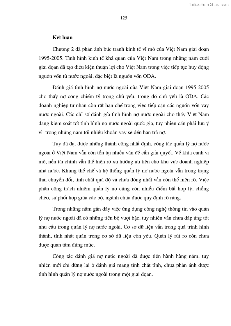 Luận án tiến sĩ kinh tế Tăng cường quản lý nợ nước ngoài ở Việt Nam - 23 Trang 133