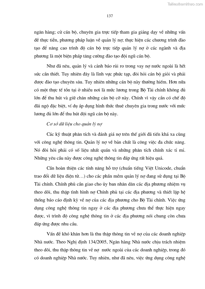 Luận án tiến sĩ kinh tế Tăng cường quản lý nợ nước ngoài ở Việt Nam - 25 Trang 145