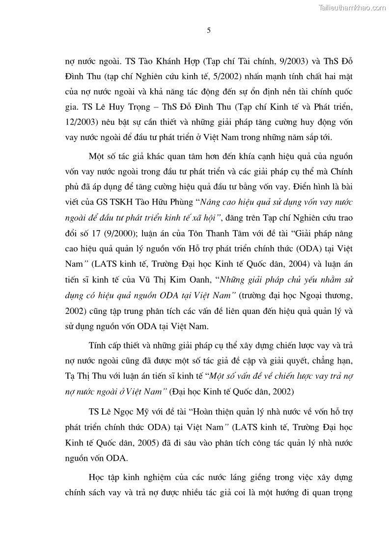 Luận án tiến sĩ kinh tế Tăng cường quản lý nợ nước ngoài ở Việt Nam - 3 Trang 13