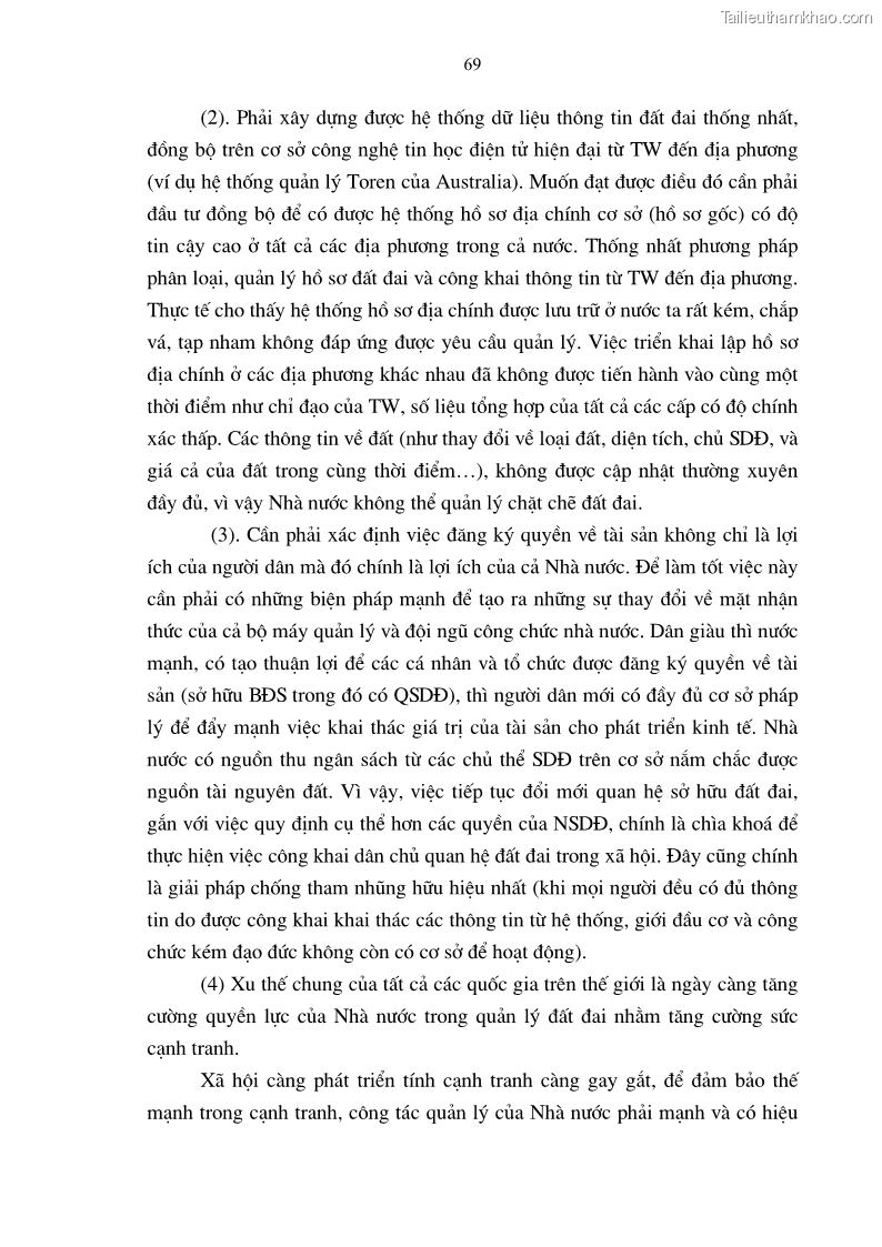 Luận án tiến sĩ kinh tế Tăng cường vai trò quản lý của nhà nước đối với đất đai trong quá trình đô thị hóa ở thành phố Hà Nội - 13 Trang 73