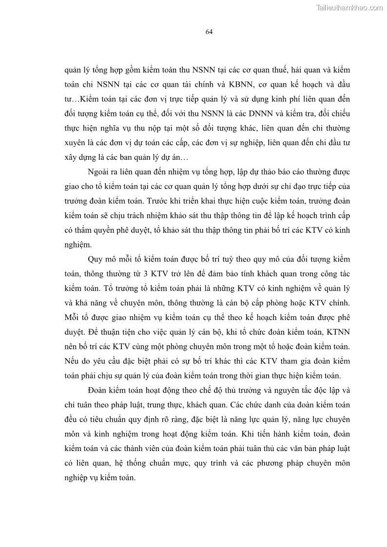 Luận án tiến sĩ kinh tế Tổ chức kiểm toán ngân sách nhà nước do Kiểm toán Nhà nước Việt Nam thực hiện - 13 Trang 73