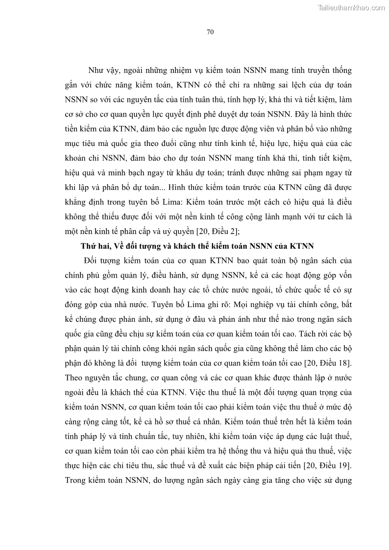 Luận án tiến sĩ kinh tế Tổ chức kiểm toán ngân sách nhà nước do Kiểm toán Nhà nước Việt Nam thực hiện - 14 Trang 79