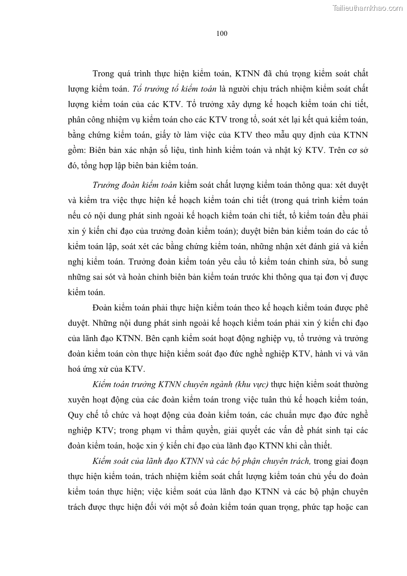 Luận án tiến sĩ kinh tế Tổ chức kiểm toán ngân sách nhà nước do Kiểm toán Nhà nước Việt Nam thực hiện - 19 Trang 109