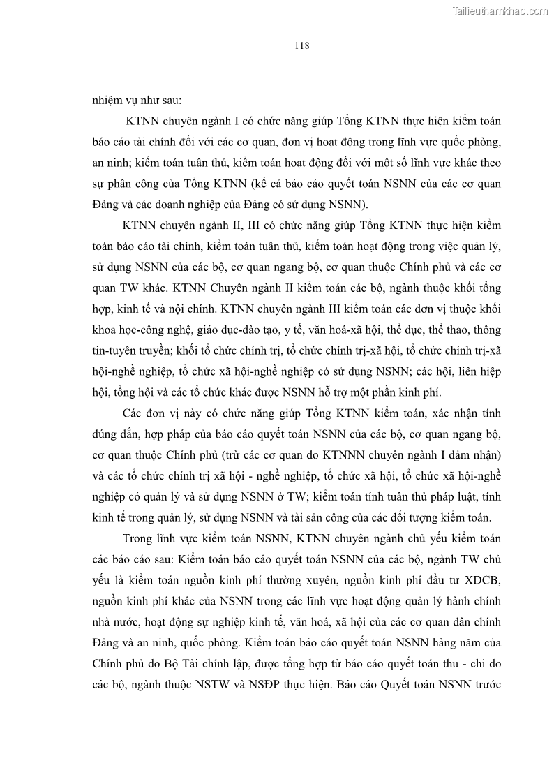Luận án tiến sĩ kinh tế Tổ chức kiểm toán ngân sách nhà nước do Kiểm toán Nhà nước Việt Nam thực hiện - 22 Trang 127
