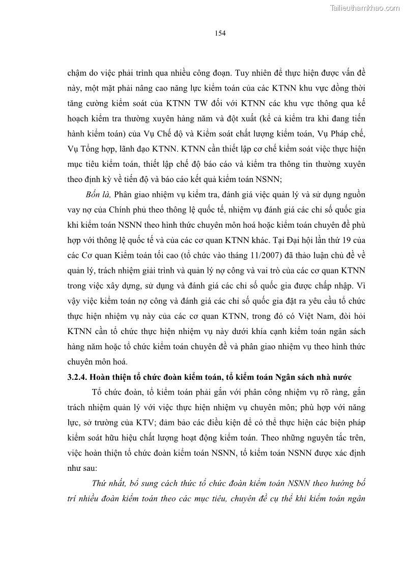 Luận án tiến sĩ kinh tế Tổ chức kiểm toán ngân sách nhà nước do Kiểm toán Nhà nước Việt Nam thực hiện - 28 Trang 163