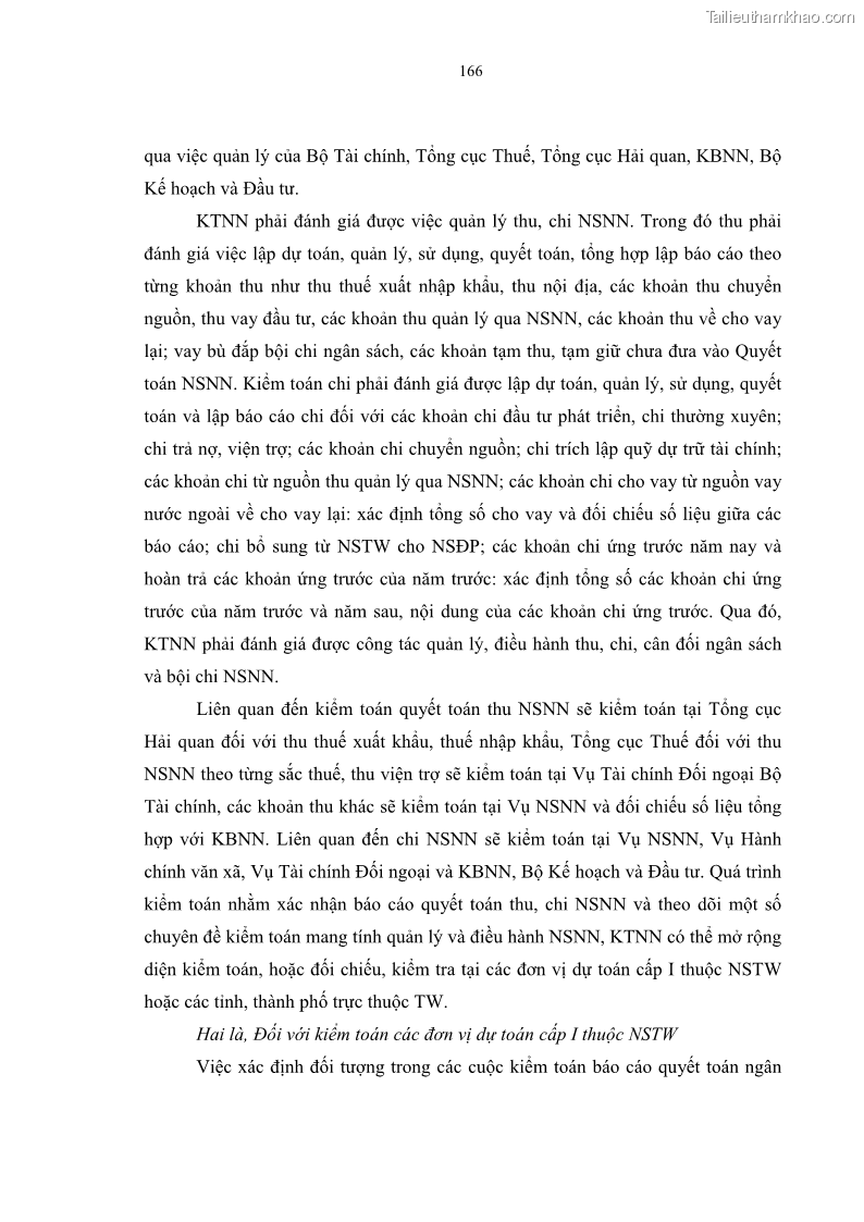 Luận án tiến sĩ kinh tế Tổ chức kiểm toán ngân sách nhà nước do Kiểm toán Nhà nước Việt Nam thực hiện - 30 Trang 175