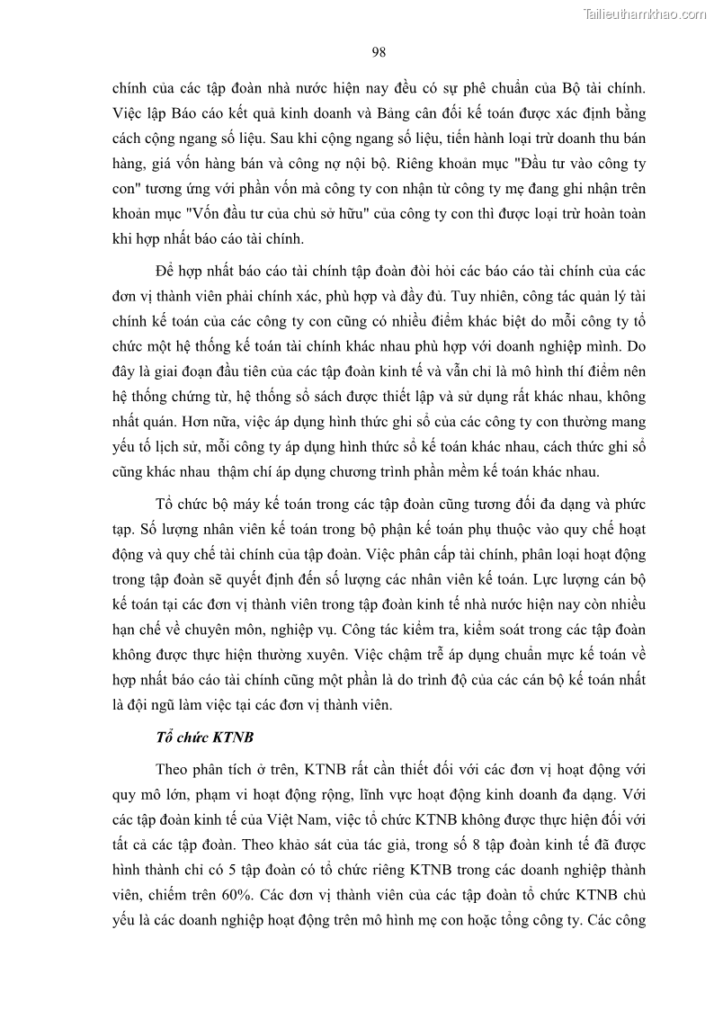 Luận án tiến sĩ kinh tế Tổ chức kiểm toán nội bộ trong các tập đoàn kinh tế của Việt Nam - 18 Trang 103