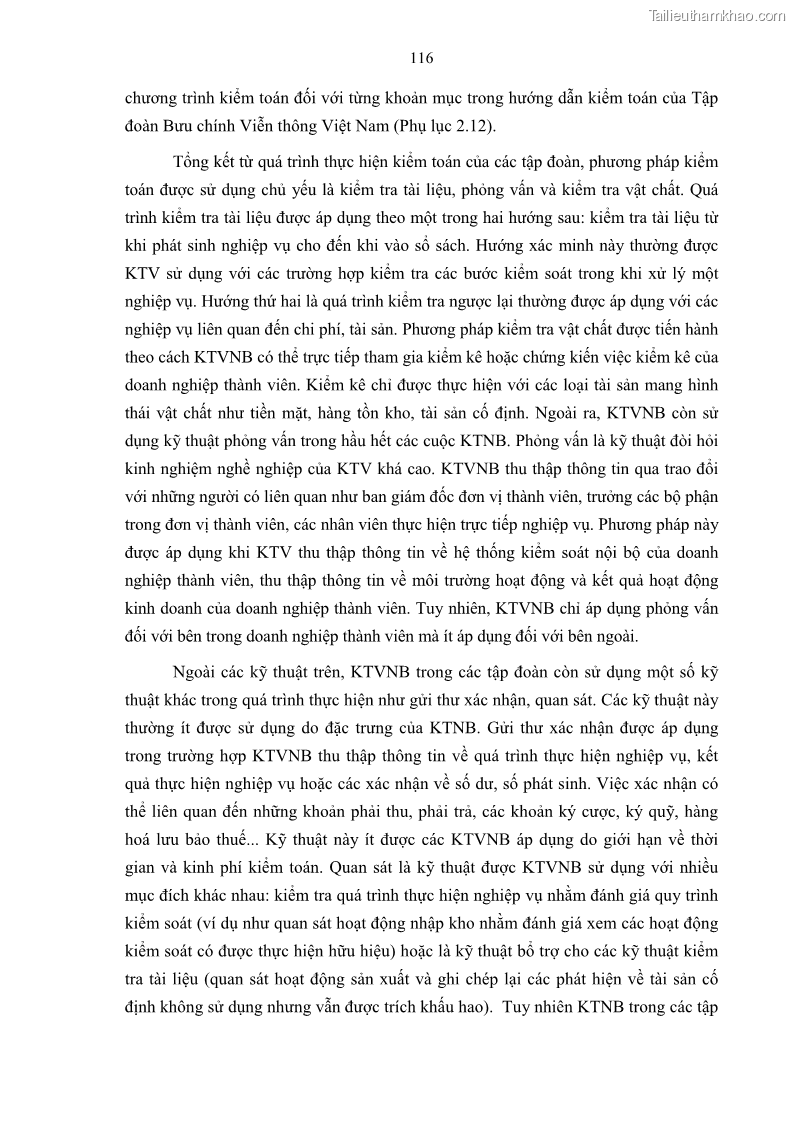 Luận án tiến sĩ kinh tế Tổ chức kiểm toán nội bộ trong các tập đoàn kinh tế của Việt Nam - 21 Trang 121
