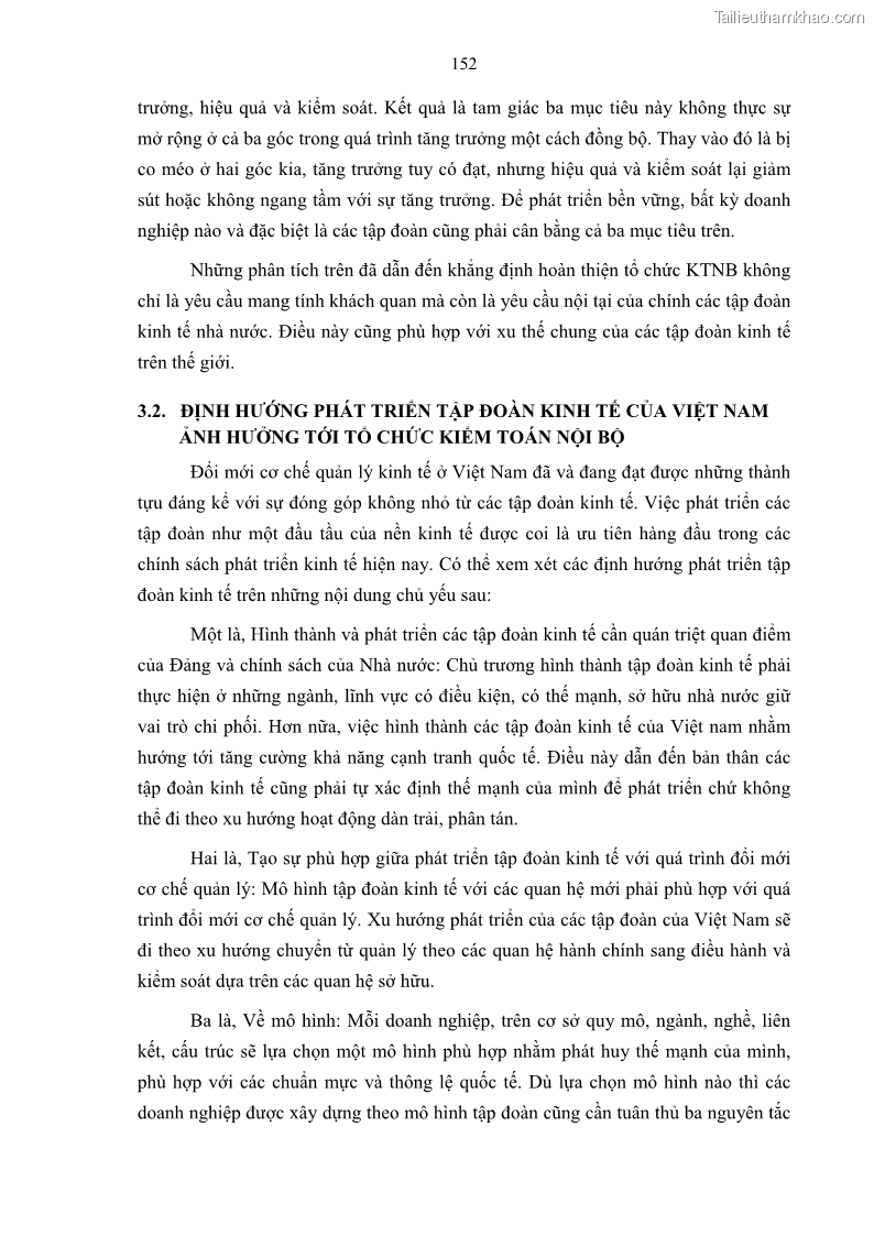 Luận án tiến sĩ kinh tế Tổ chức kiểm toán nội bộ trong các tập đoàn kinh tế của Việt Nam - 27 Trang 157