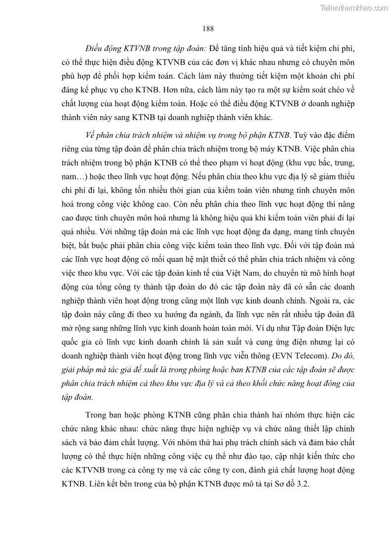 Luận án tiến sĩ kinh tế Tổ chức kiểm toán nội bộ trong các tập đoàn kinh tế của Việt Nam - 33 Trang 193