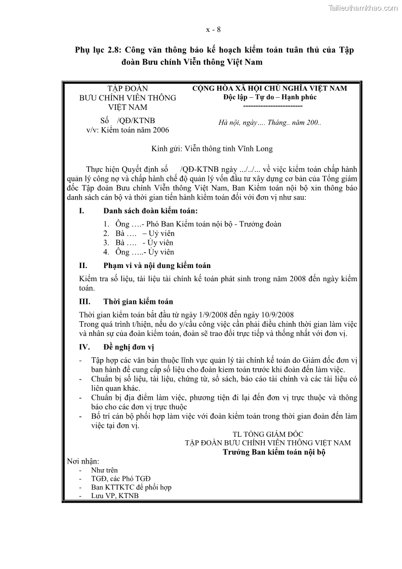 Luận án tiến sĩ kinh tế Tổ chức kiểm toán nội bộ trong các tập đoàn kinh tế của Việt Nam - 37 Trang 217