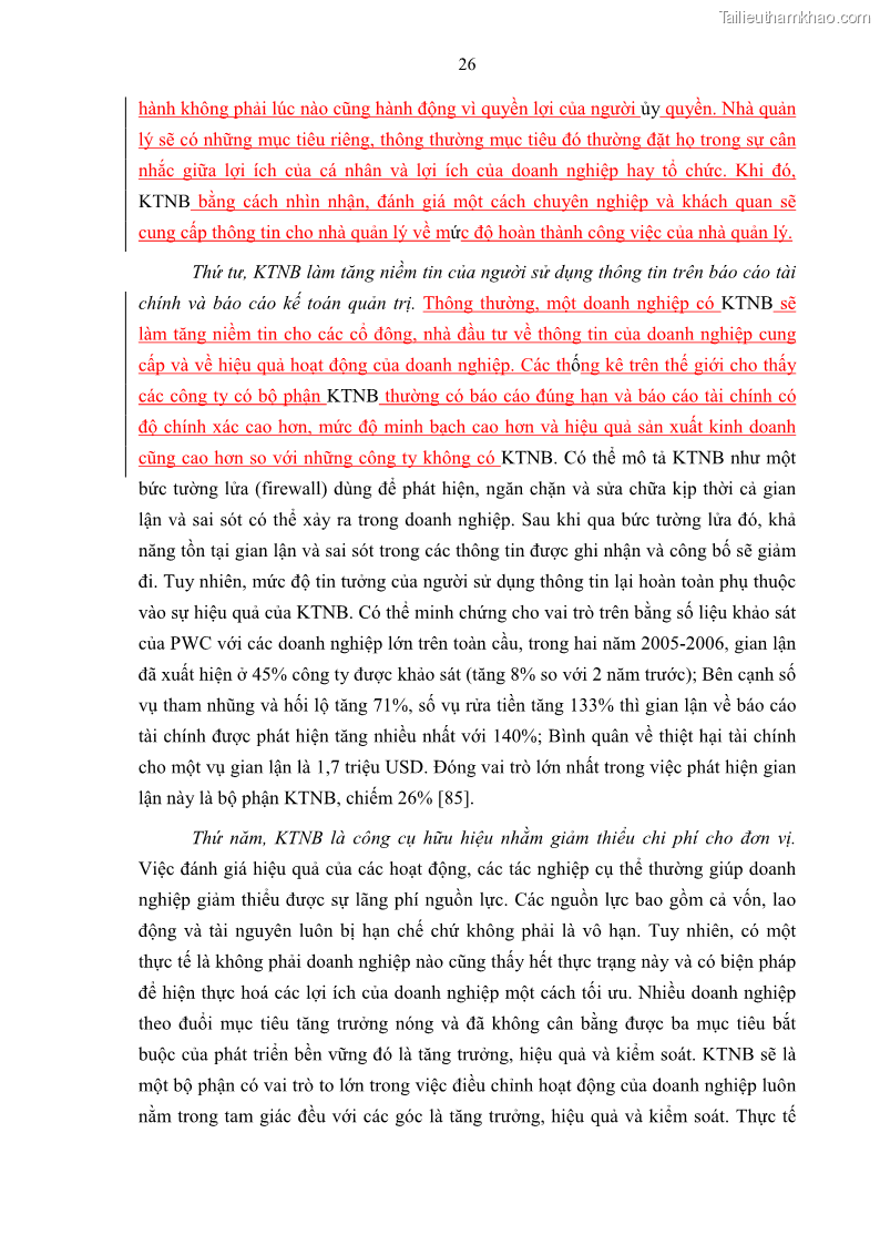 Luận án tiến sĩ kinh tế Tổ chức kiểm toán nội bộ trong các tập đoàn kinh tế của Việt Nam - 6 Trang 31