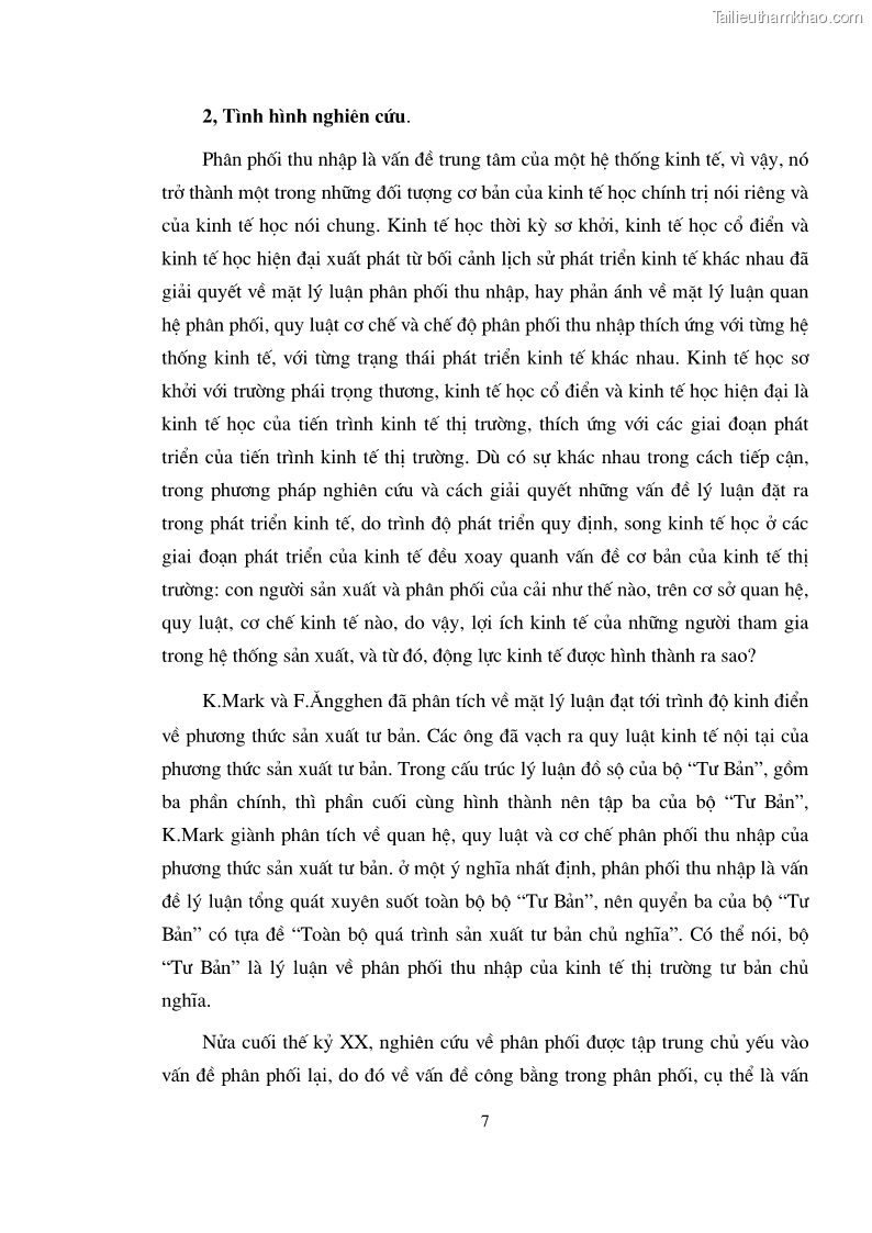 Luận án tiến sĩ kinh tế Vận dụng quan hệ phân phối thu nhập cá nhân trong nền kinh tế thị trường định hướng xã hội chủ nghĩa vào Tập đoàn Điện lực Việt Nam - 2 Trang 7