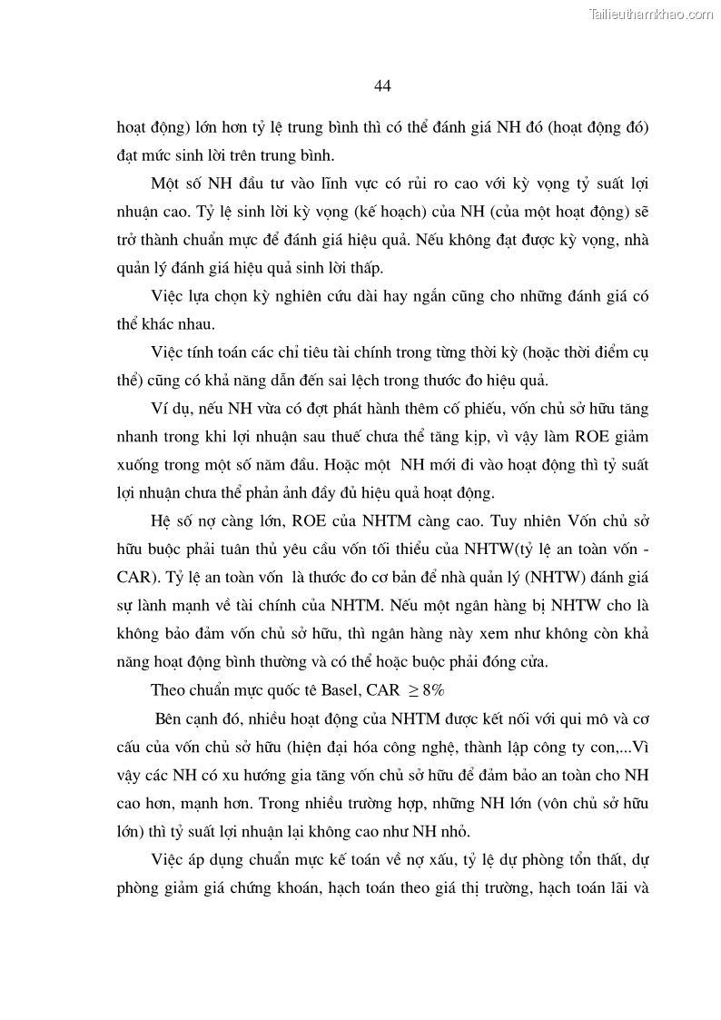 Luận án tiến sĩ Nâng cao hiệu quả sử dụng vốn của các ngân hàng thương mại trên địa bàn Hà Nội trong tiến trình hội nhập quốc tế - 10 Trang 55