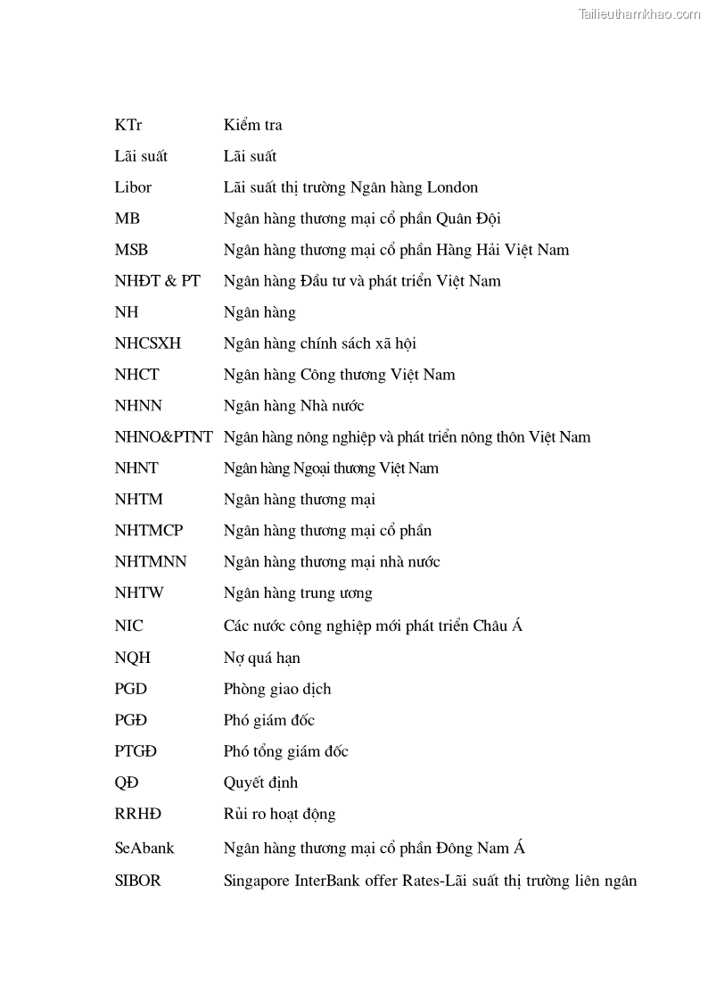 Luận án tiến sĩ Nâng cao hiệu quả sử dụng vốn của các ngân hàng thương mại trên địa bàn Hà Nội trong tiến trình hội nhập quốc tế - 2 Trang 7