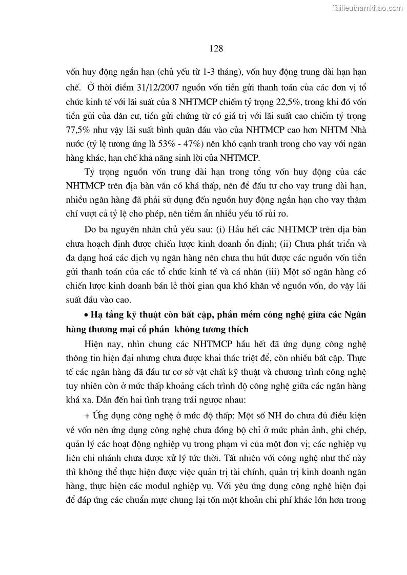 Luận án tiến sĩ Nâng cao hiệu quả sử dụng vốn của các ngân hàng thương mại trên địa bàn Hà Nội trong tiến trình hội nhập quốc tế - 24 Trang 139