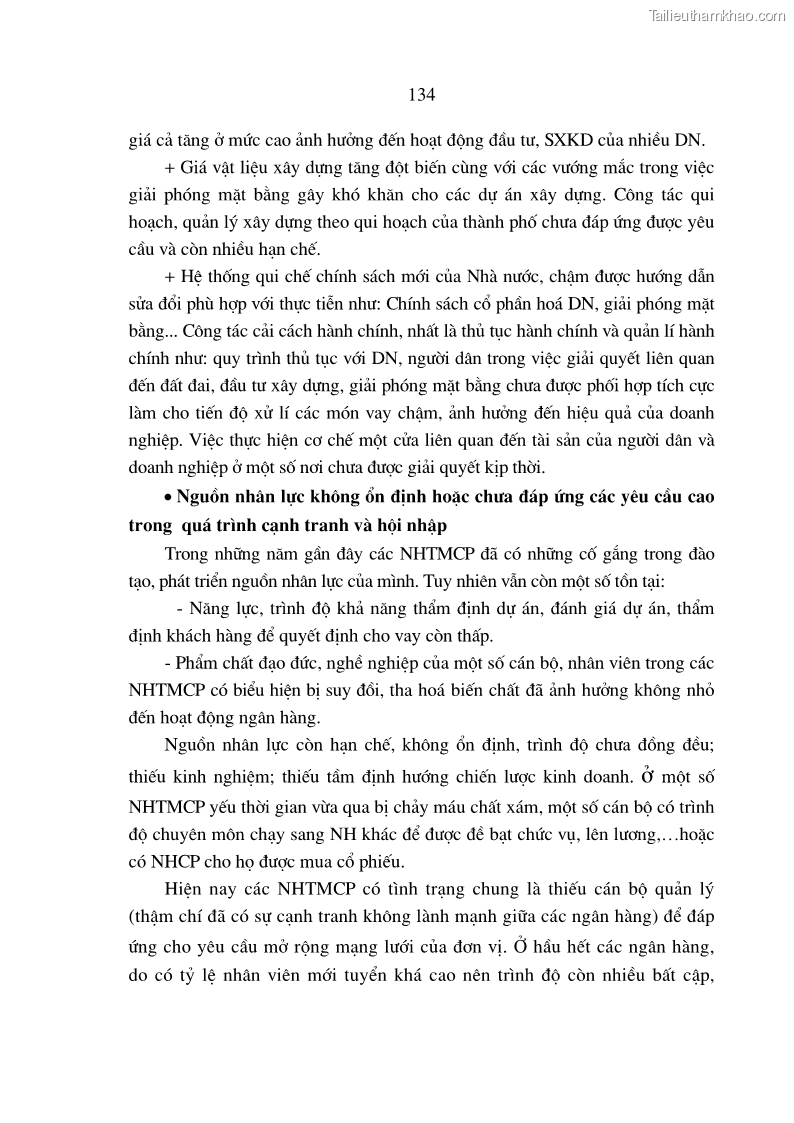 Luận án tiến sĩ Nâng cao hiệu quả sử dụng vốn của các ngân hàng thương mại trên địa bàn Hà Nội trong tiến trình hội nhập quốc tế - 25 Trang 145