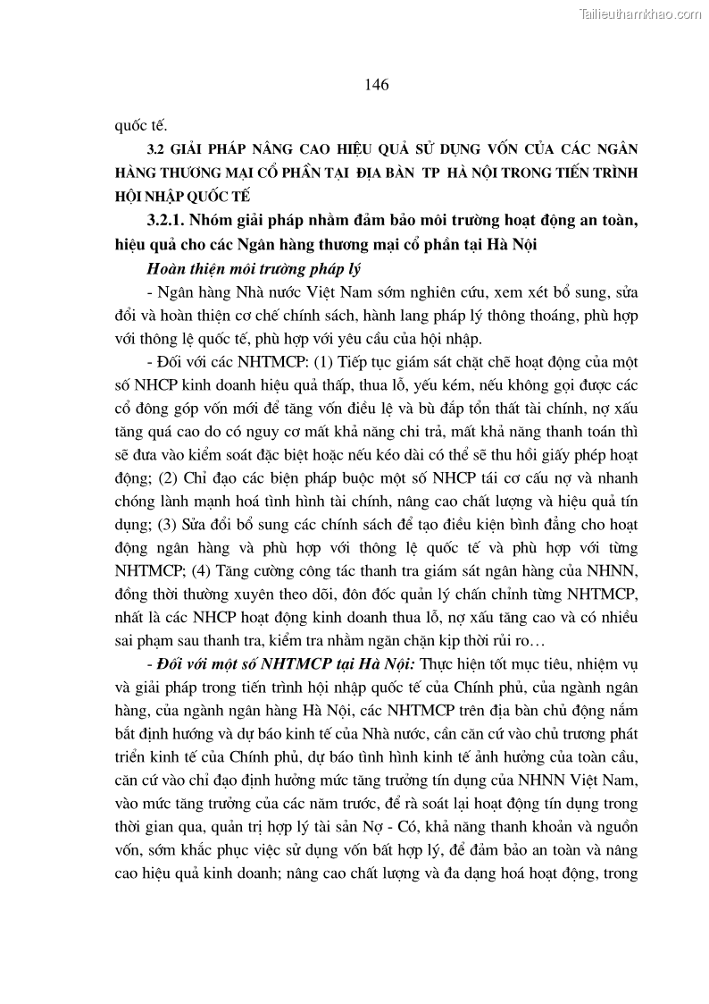 Luận án tiến sĩ Nâng cao hiệu quả sử dụng vốn của các ngân hàng thương mại trên địa bàn Hà Nội trong tiến trình hội nhập quốc tế - 27 Trang 157