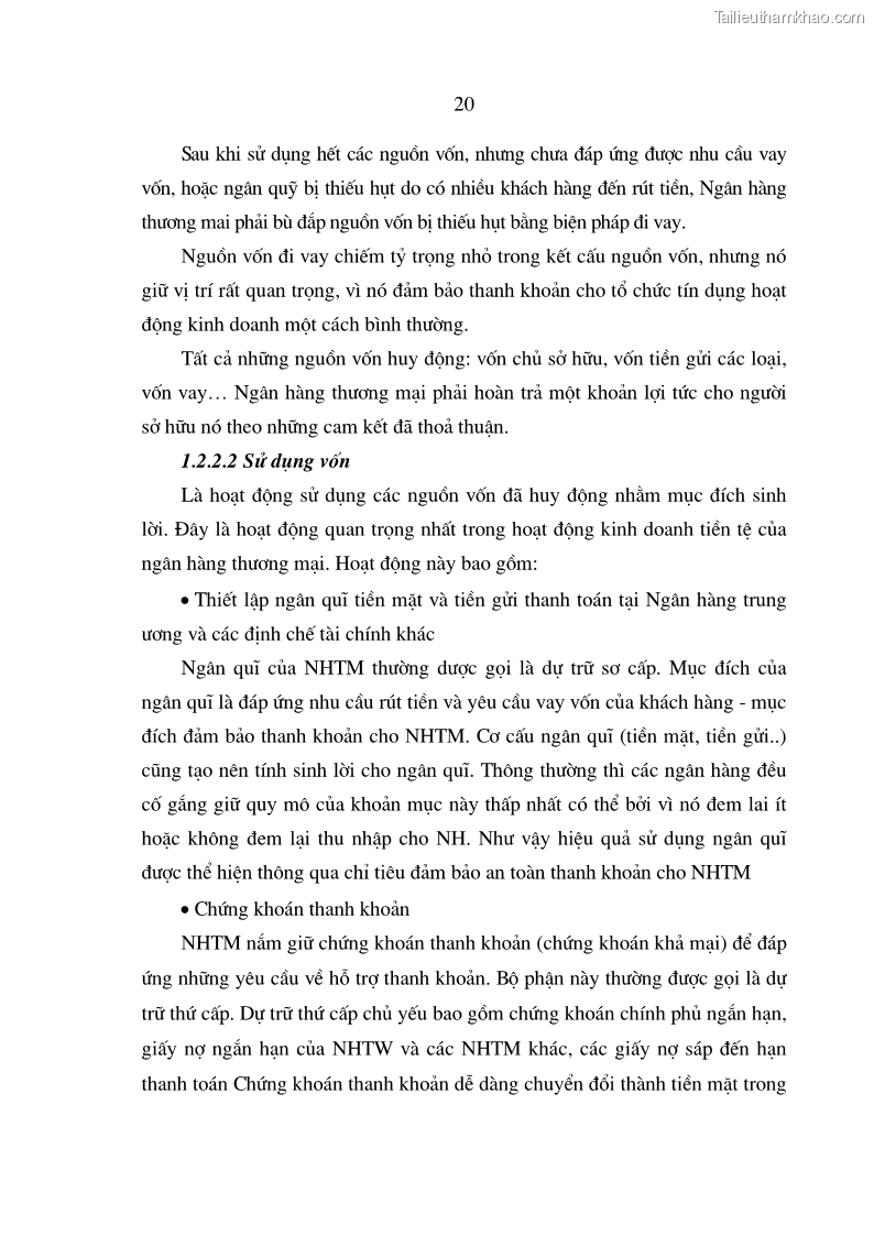 Luận án tiến sĩ Nâng cao hiệu quả sử dụng vốn của các ngân hàng thương mại trên địa bàn Hà Nội trong tiến trình hội nhập quốc tế - 6 Trang 31