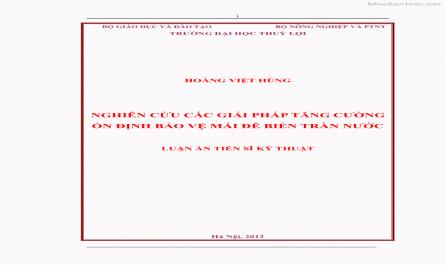 Luận án tiến sĩ Nghiên cứu các giải pháp tăng cường ổn định bảo vệ mái đê biển tràn nước - 1