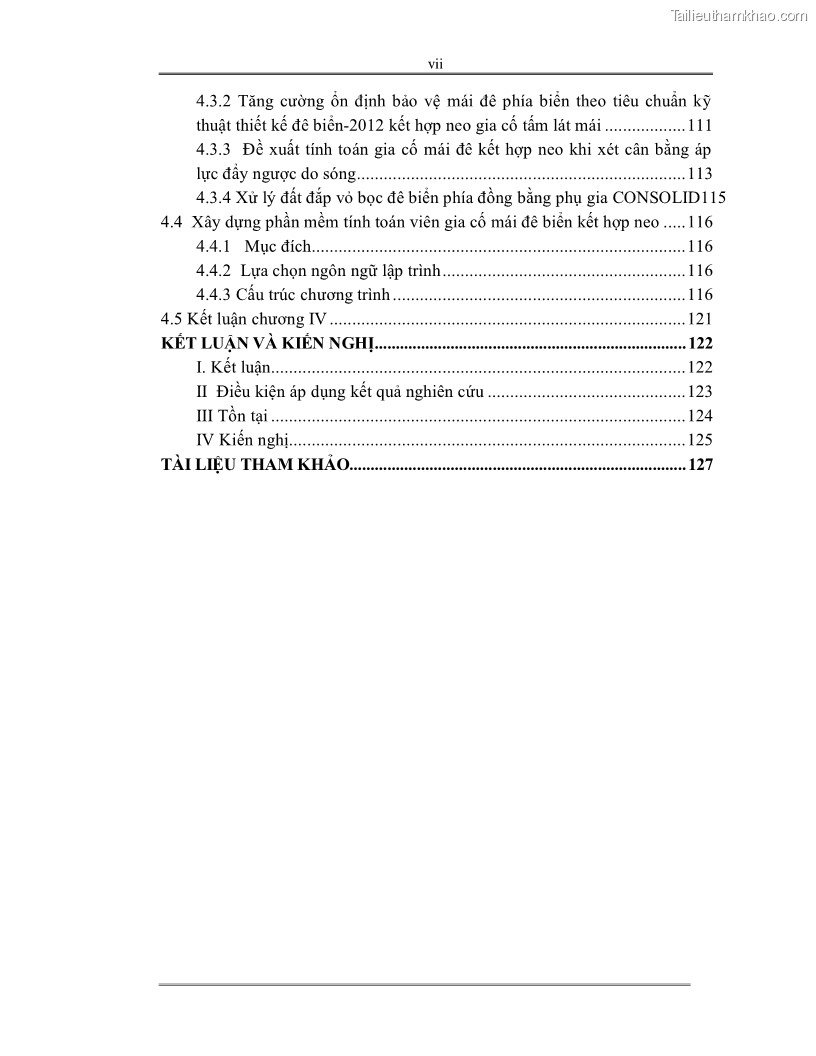 Luận án tiến sĩ Nghiên cứu các giải pháp tăng cường ổn định bảo vệ mái đê biển tràn nước - 2 Trang 7