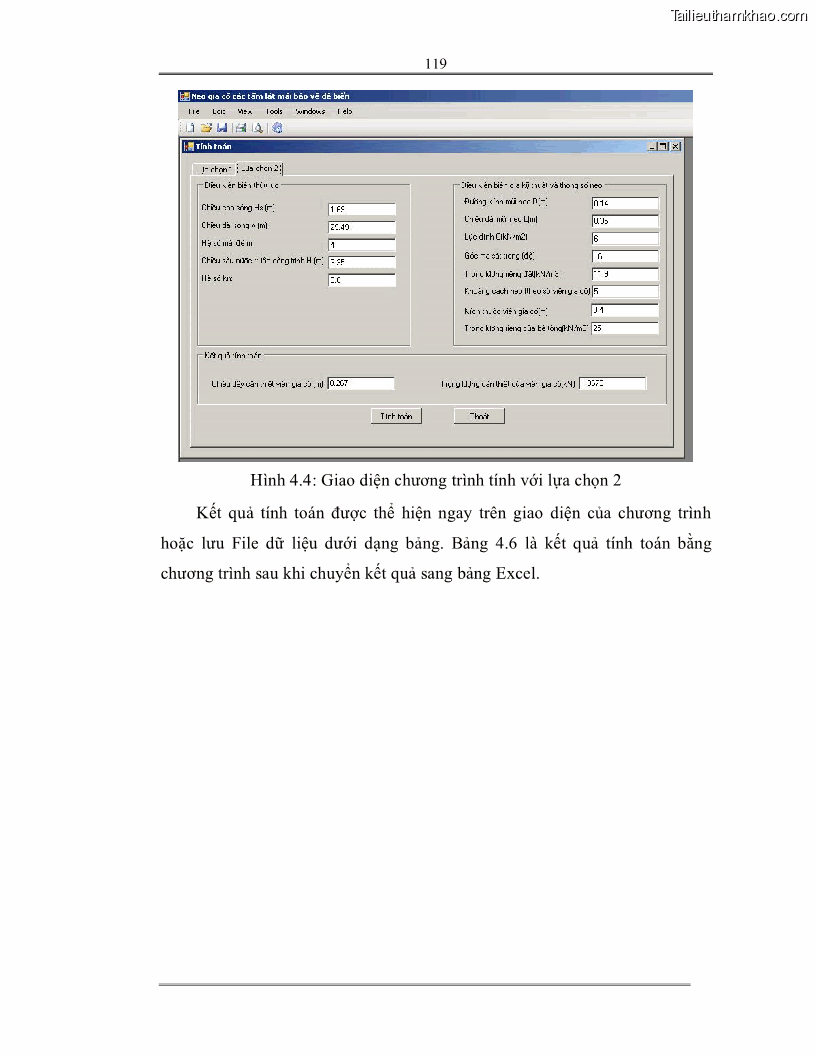 Luận án tiến sĩ Nghiên cứu các giải pháp tăng cường ổn định bảo vệ mái đê biển tràn nước - 23 Trang 133
