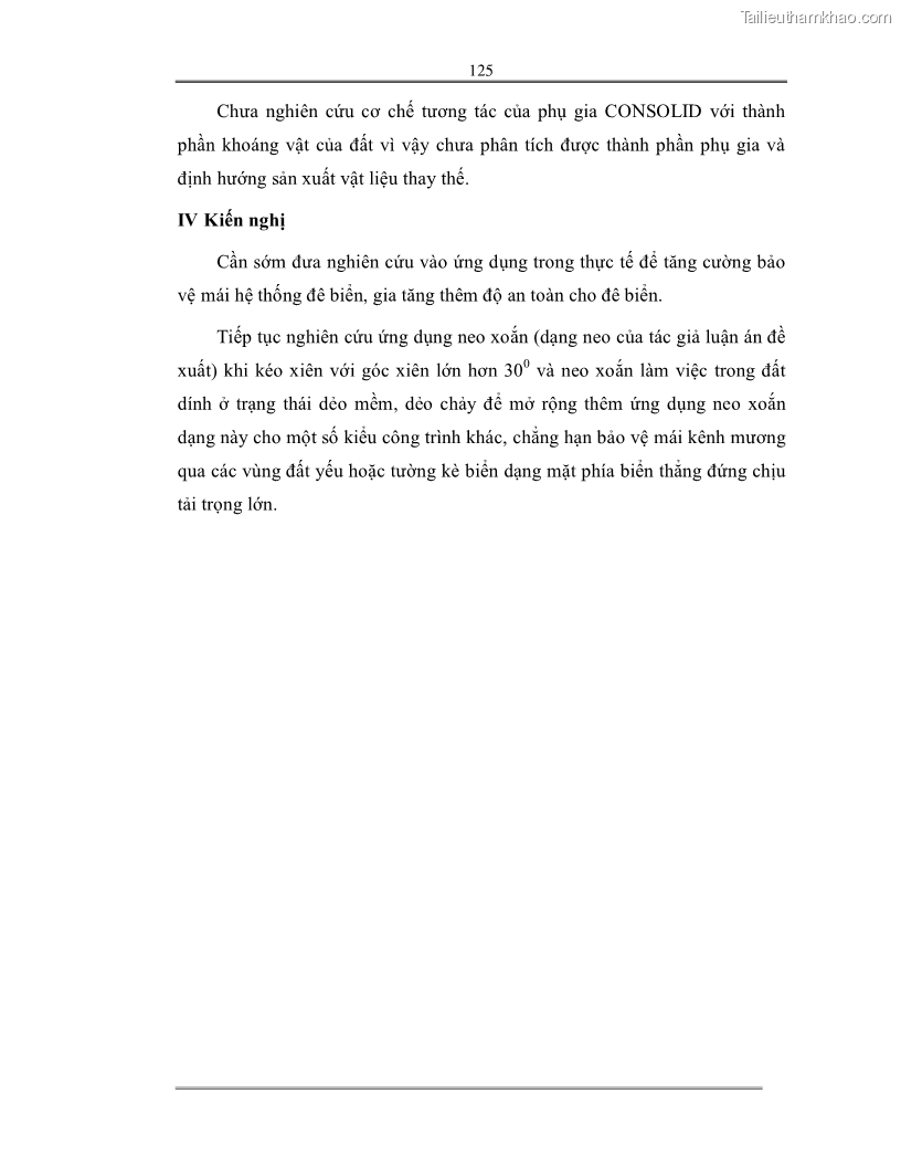 Luận án tiến sĩ Nghiên cứu các giải pháp tăng cường ổn định bảo vệ mái đê biển tràn nước - 24 Trang 139
