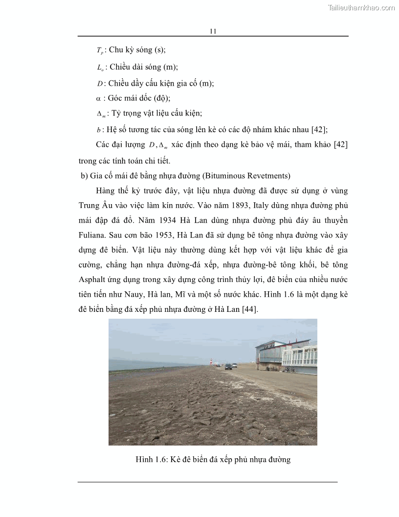 Luận án tiến sĩ Nghiên cứu các giải pháp tăng cường ổn định bảo vệ mái đê biển tràn nước - 5 Trang 25